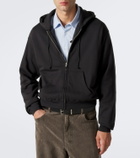 Auralee Cotton, wool, and silk zip-up hoodie