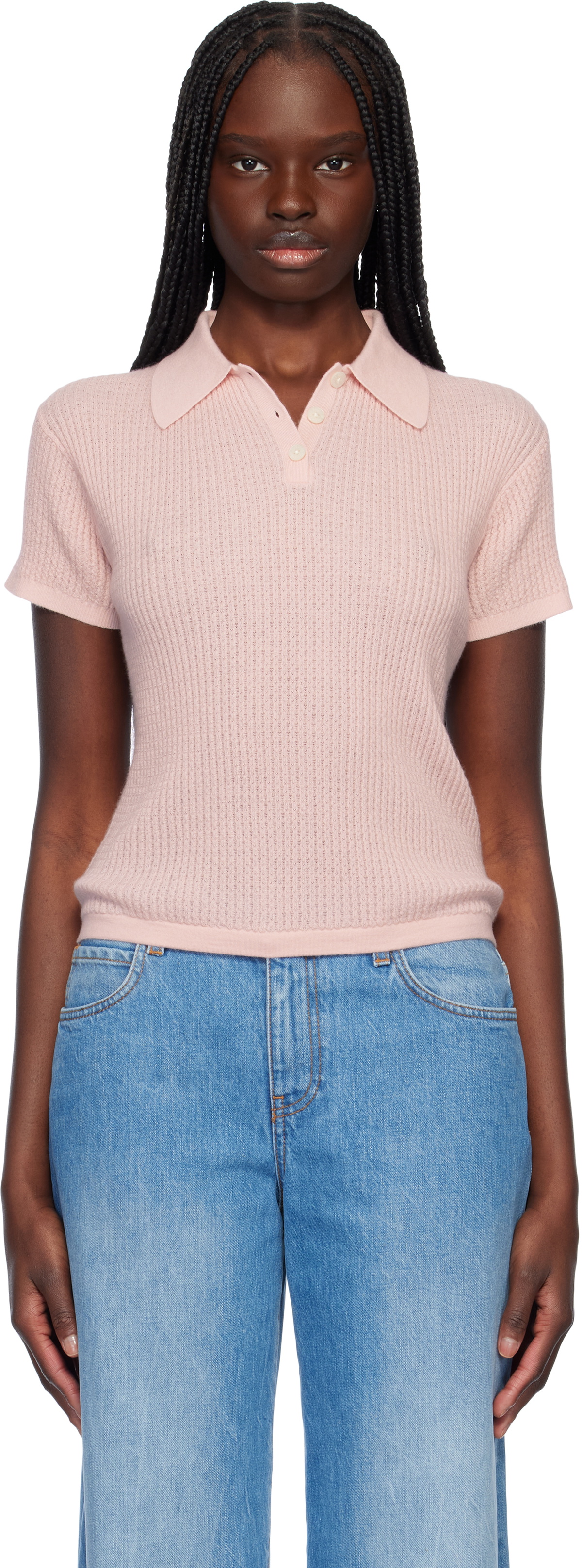 Guest in Residence Pink Shrunken Polo