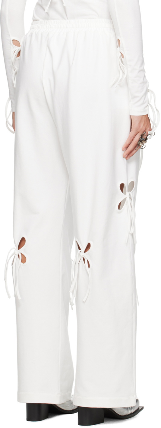 Miiyu X Twik Embroidered Trim Viscose Lounge Pant In White