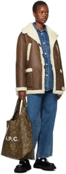 A.P.C. Brown Clara Faux-Leather Coat