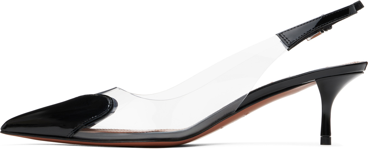 alaia slingbacks 95 optic black heart lambskin