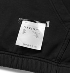 Satisfy - Logo-Print Tie-Dyed Fleece-Back Cotton-Jersey Hoodie - Black