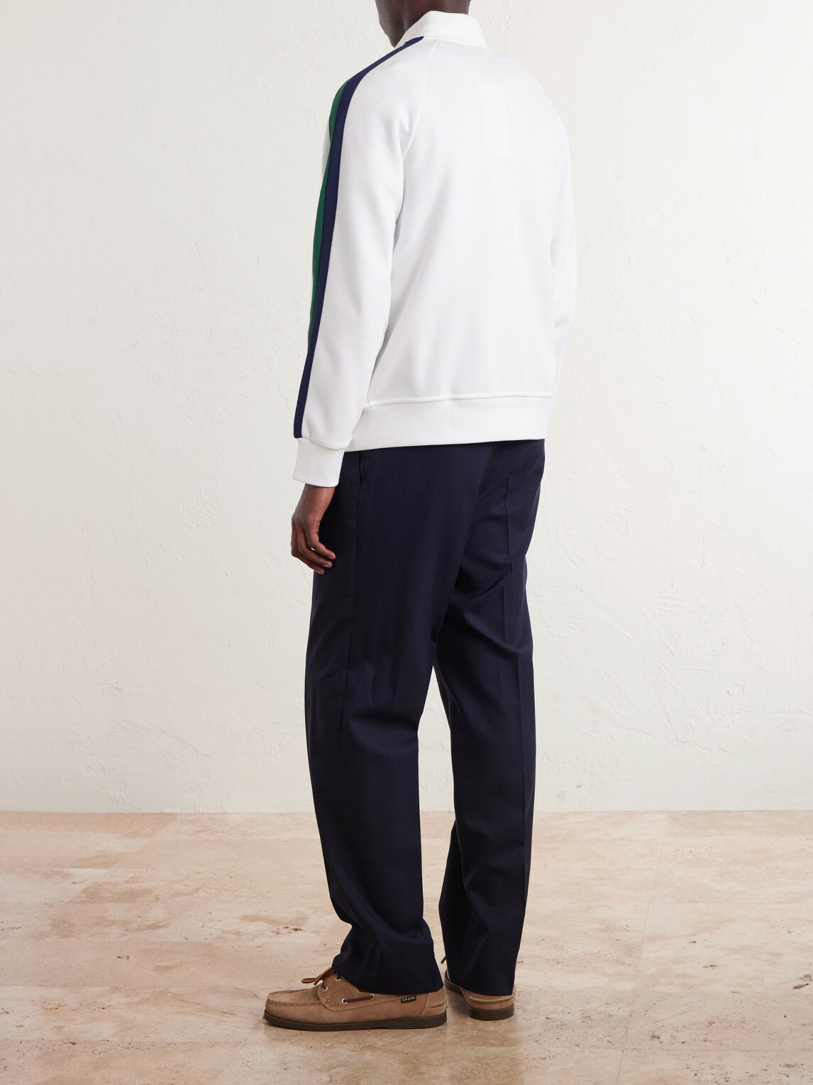 Polo Ralph Lauren - Logo-Embroidered Striped Cotton-Jersey Zip-Up Sweatshirt - White