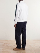 Polo Ralph Lauren - Logo-Embroidered Striped Cotton-Jersey Zip-Up Sweatshirt - White