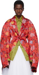 Comme des Garçons Red Jacquard Blazer