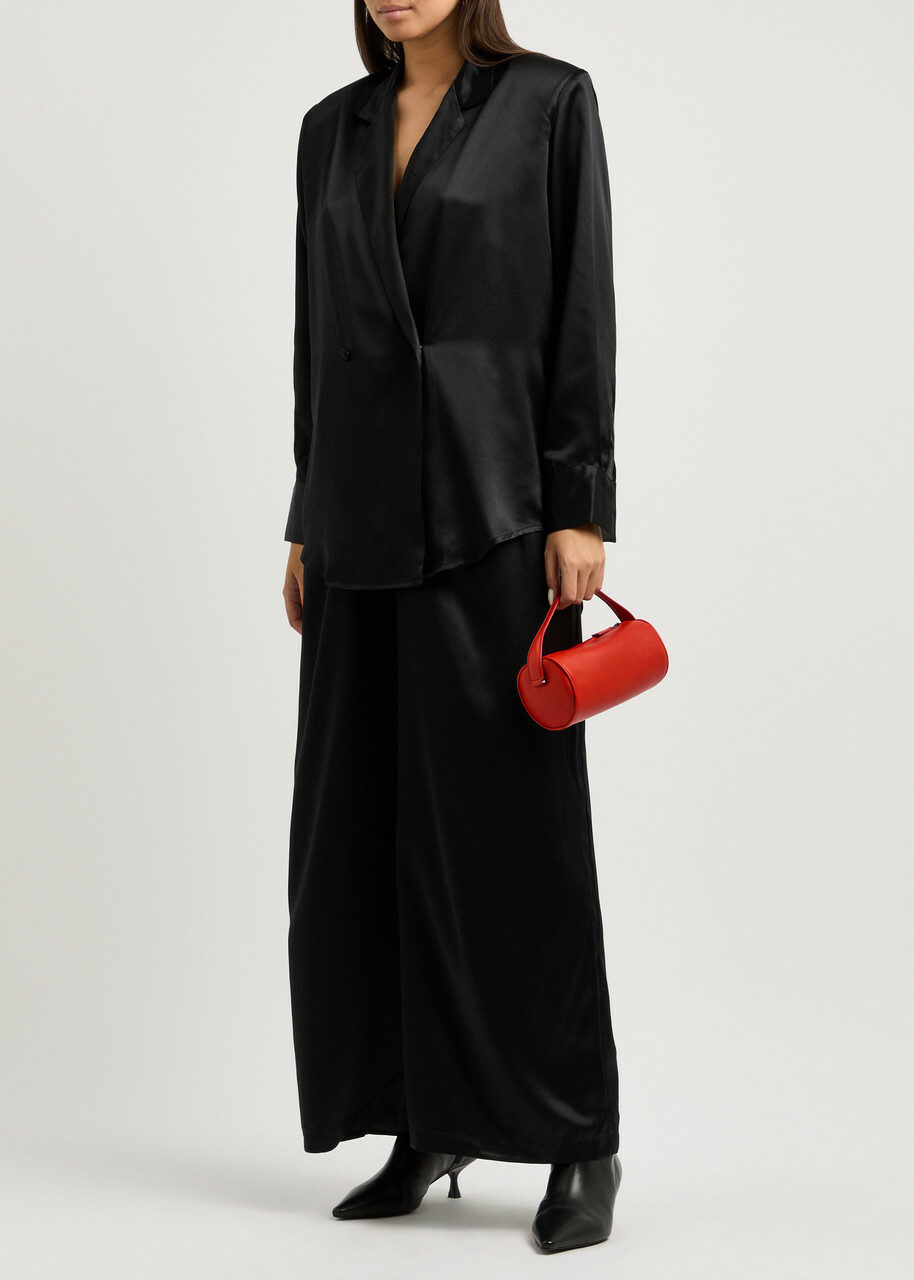 Aexae Double-brested Silk Shirt Black