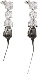 Ottolinger Silver & Black Diamond Tear Dip Earrings