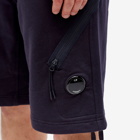 C.P. Company Men's Lens Fleece Back Shorts in Total Eclipse
