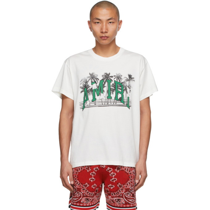 Photo: AMIRI White Varsity Palms Logo T-Shirt