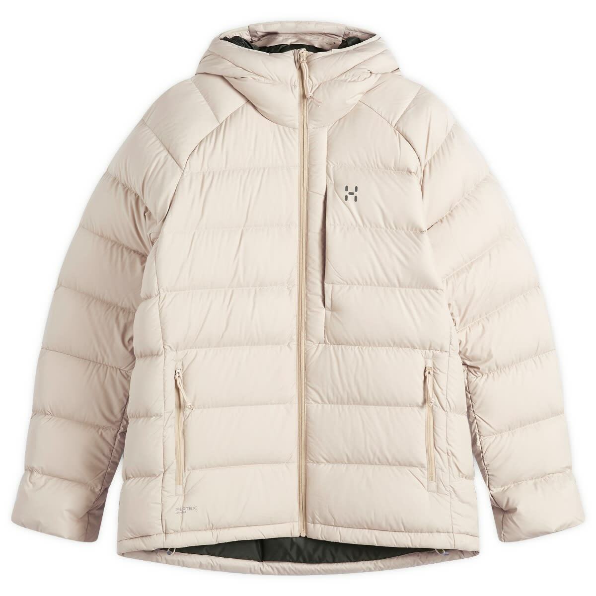 Haglöfs Men's Rosson Pertex Down Hooded Jacket in Chalk Beige