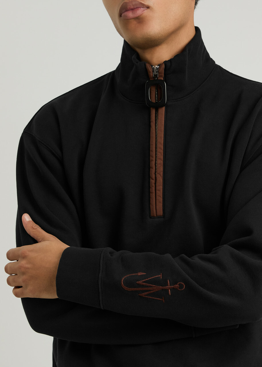 JW Anderson Half-zip Cotton Sweatshirt Black