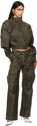 VAQUERA Khaki Painted Workwear Bomber Jacket
