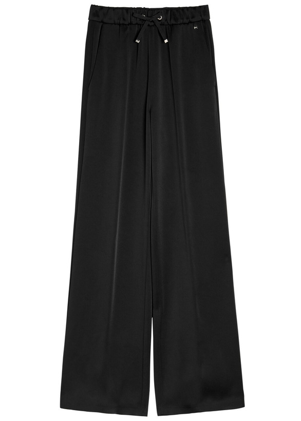 Photo: Herno Wide-leg Crepe de Chine Trousers Black
