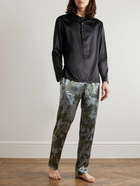 TOM FORD - Straight-Leg Velvet-Trimmed Floral-Print Silk-Blend Pyjama Trousers - Green