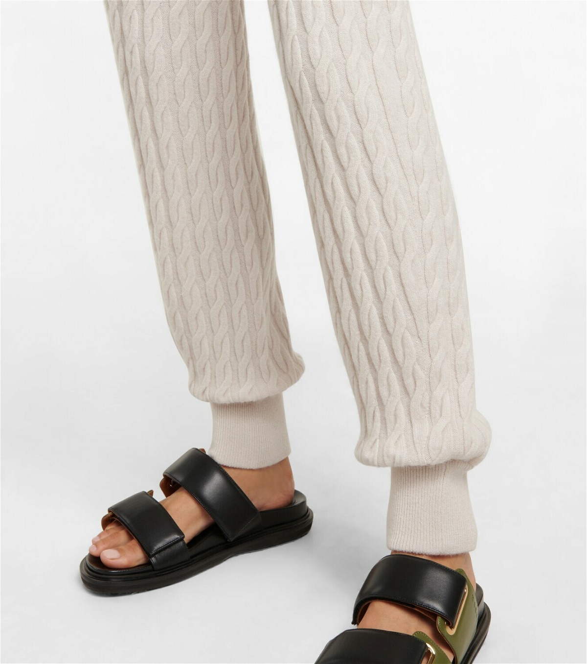 Jardin des Orangers Cable-knit cashmere pants