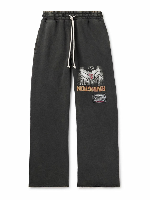 Photo: RRR123 - Principal Straight-Leg Logo-Print Cotton-Jersey Sweatpants - Gray