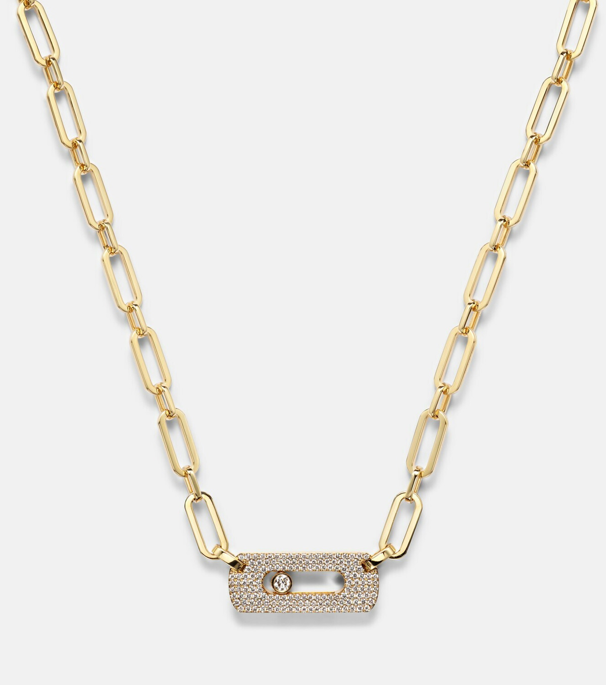Messika Move Link 18kt gold chain necklace with diamonds