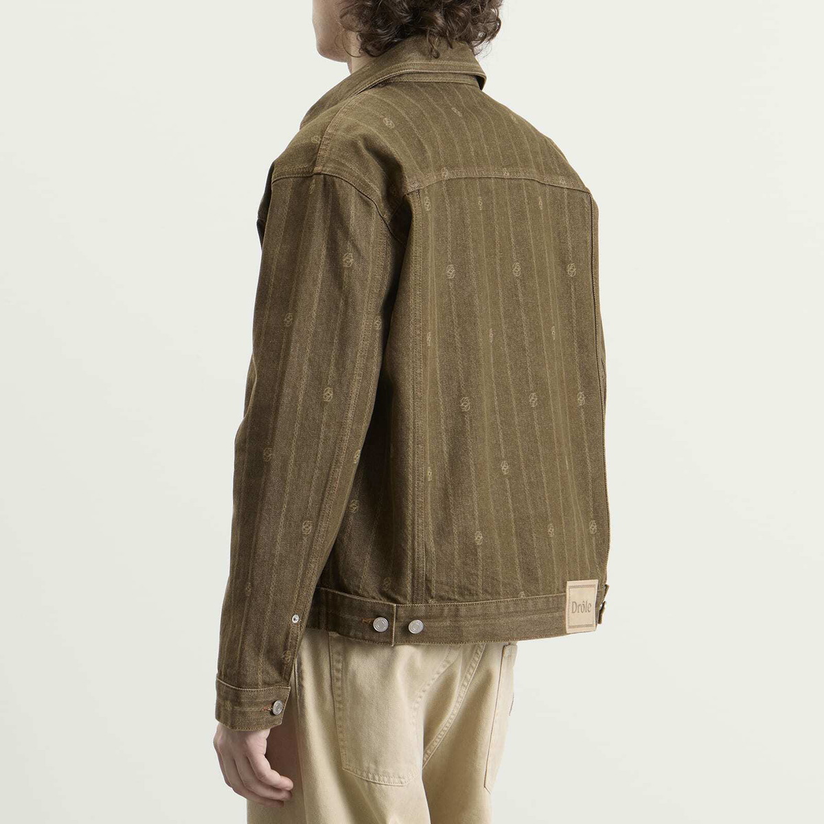 Drôle de Monsieur Men's Monogram Denim Jacket in Brown