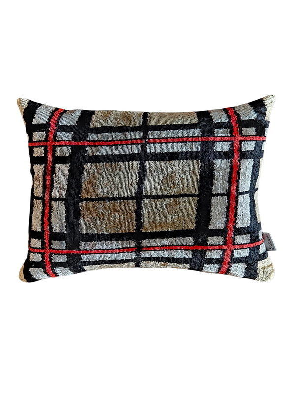 Photo: Les-Ottomans Check Velvet Cushion