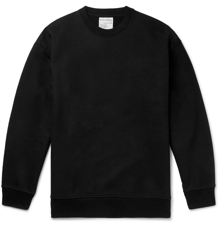 Photo: Acne Studios - Forban Oversized Fleece-Back Cotton-Blend Jersey Sweatshirt - Black
