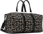 Balmain Black & Off-White Monogram Duffle Bag