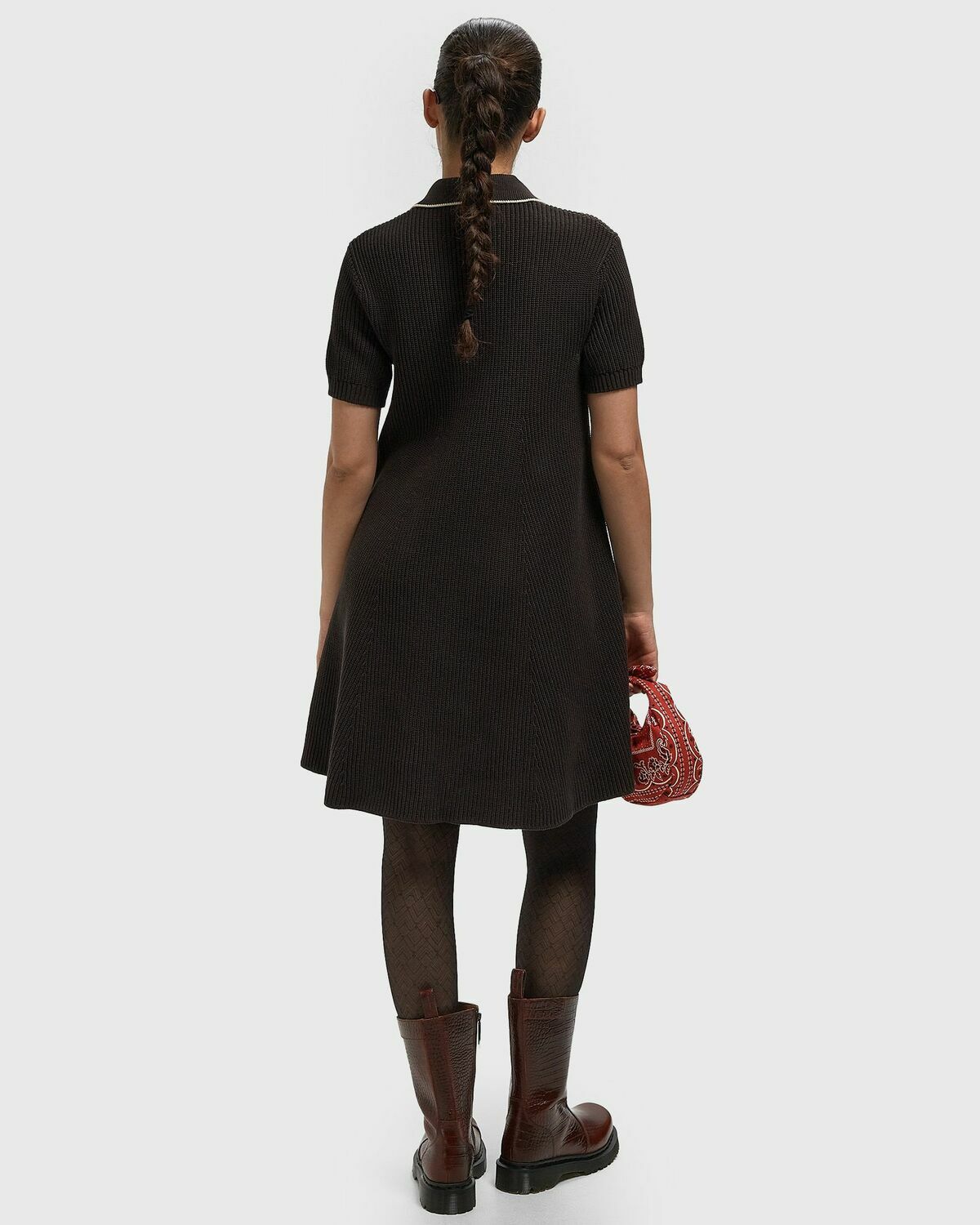 Badge Accent Cotton Polo Dress