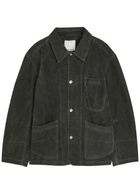 Ymc Construction Panelled Denim Jacket Dark Grey