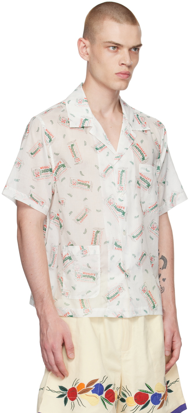 Bode White Wiggley Shirt Bode