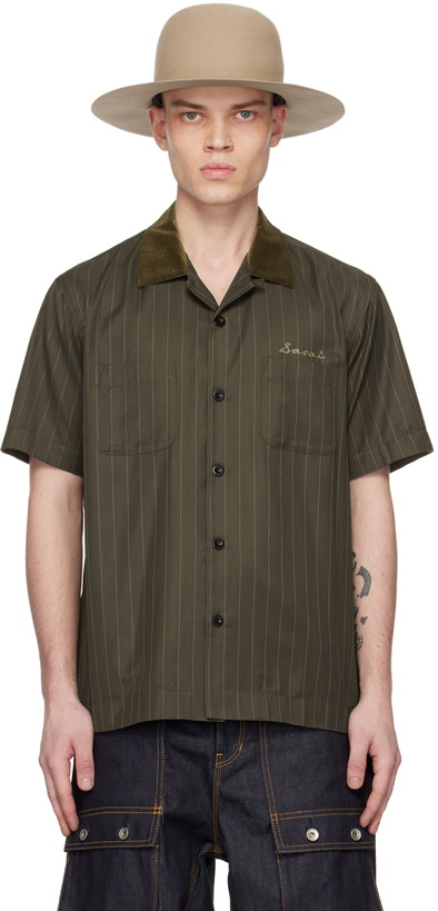 Photo: sacai Khaki Striped Shirt