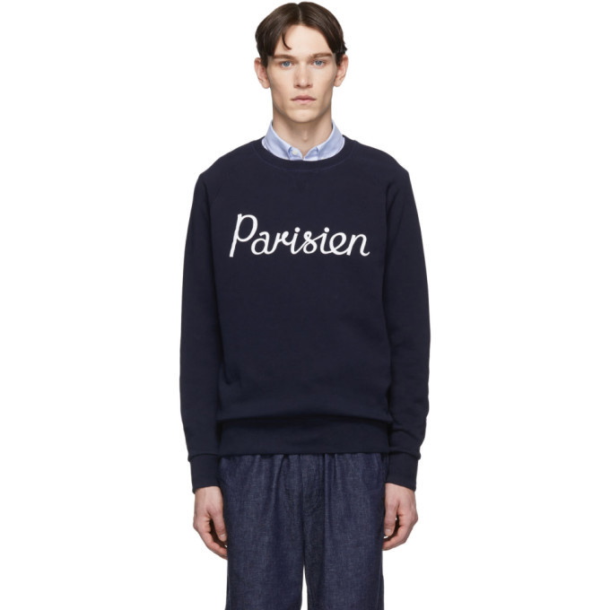 Photo: Maison Kitsune Navy Parisien Sweatshirt