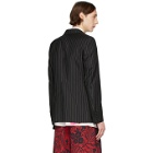 Alexander McQueen Black and White Wool Pinstripe Jacquard Blazer
