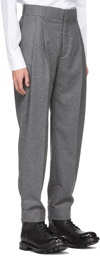 Alexander McQueen Grey Flannel Tailored Peg Trousers