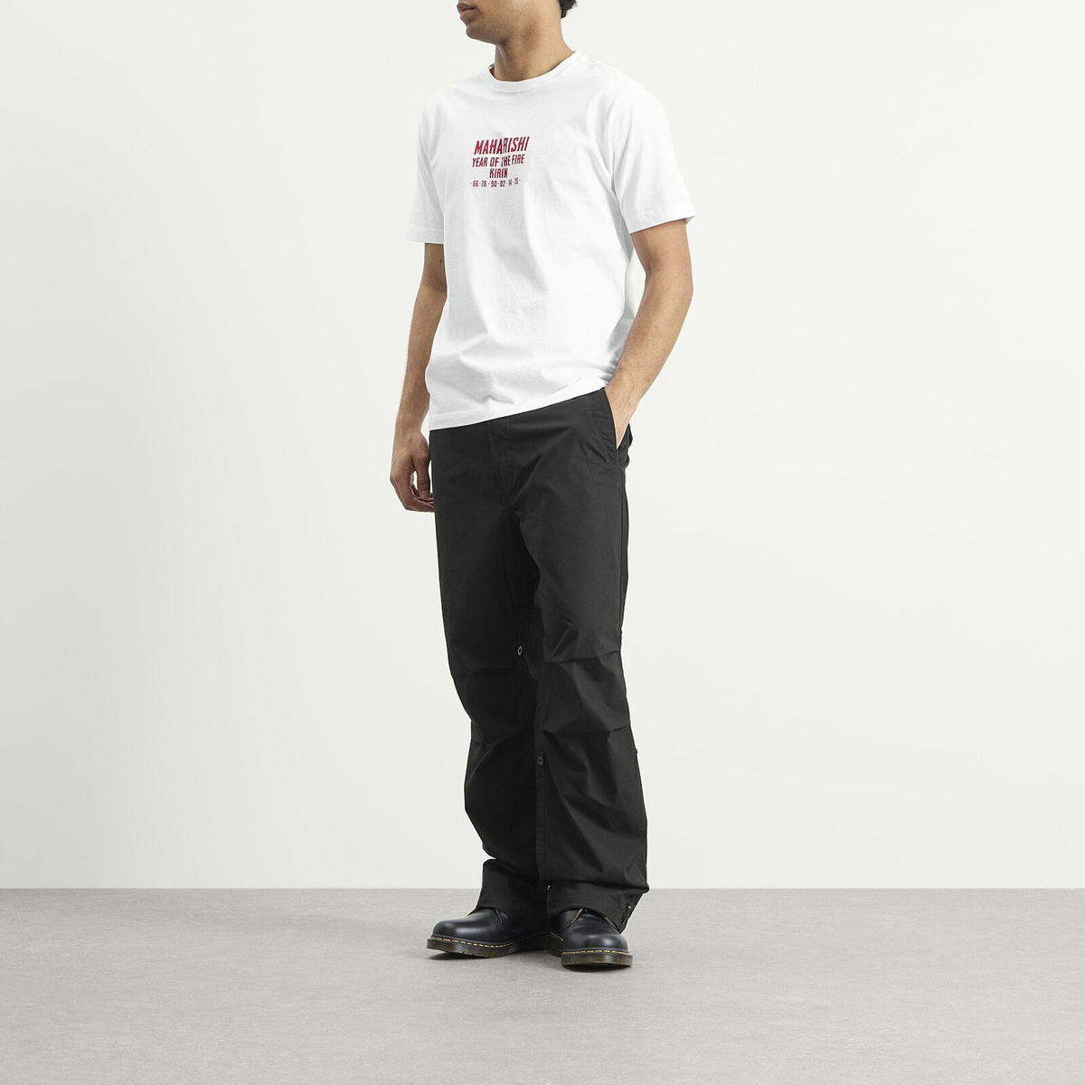 Maharishi Men's Paper Cut Kirin T-Shirt in White