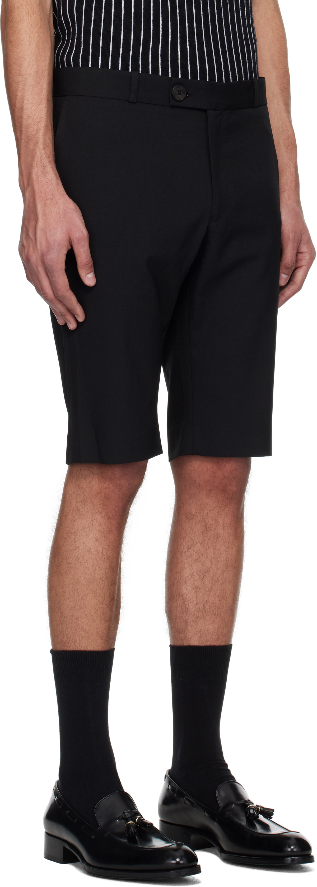 Ernest W. Baker Black Long Tailored Shorts