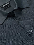TOM FORD - Silk and Cashmere-Blend Polo Shirt - Blue