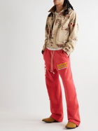 CHERRY LA - Straight-Leg Logo-Appliquéd Cotton-Jersey Sweatpants - Red