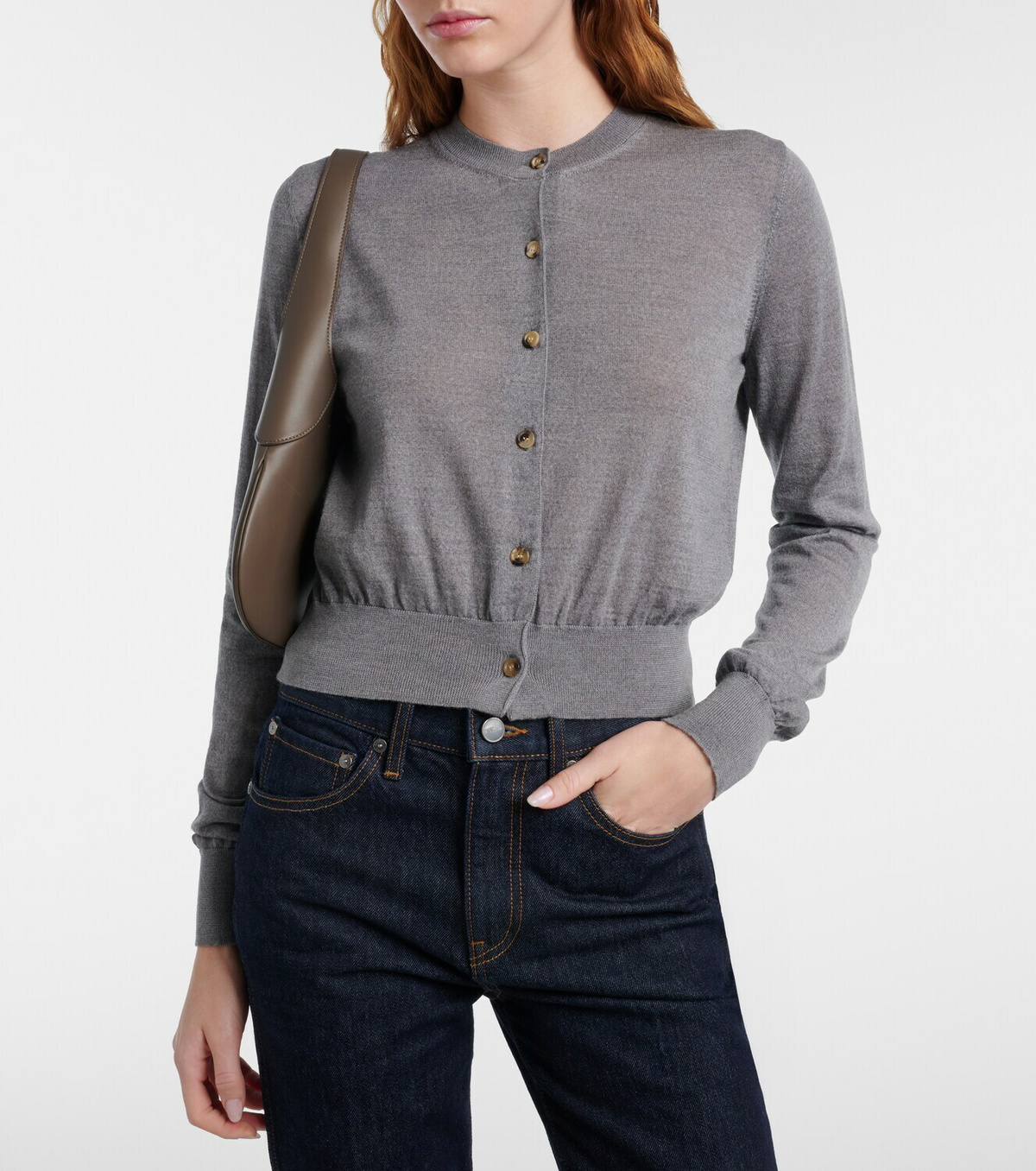 Khaite Tansy cropped wool and cashmere cardigan
