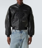 Balenciaga Round leather biker jacket