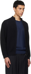 LE17SEPTEMBRE Black Open Knit Zip-Up Cardigan