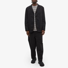 Beams Plus Men's Long Sleeve Jacquard Stripe Pocket T-Shirt in Grey