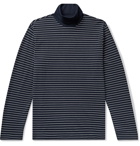 CLUB MONACO - Striped Cotton-Blend Rollneck Sweater - Blue