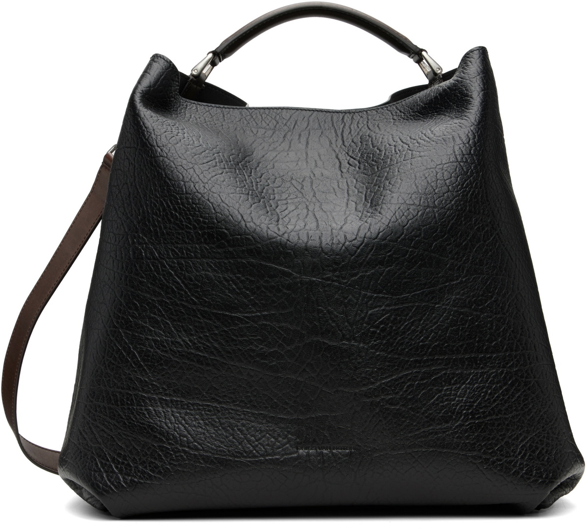 Dries Van Noten Black Leather Sling Bag