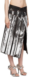 Feben Black & White Chariot Biker Midi Skirt