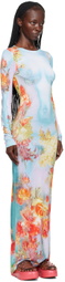 Jean Paul Gaultier Blue 'The Body Flower' Maxi Dress