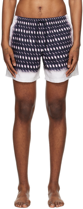 Photo: Dries Van Noten Navy Printed Swim Shorts