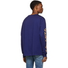 Versace Blue Japanese Surf Long Sleeve T-Shirt