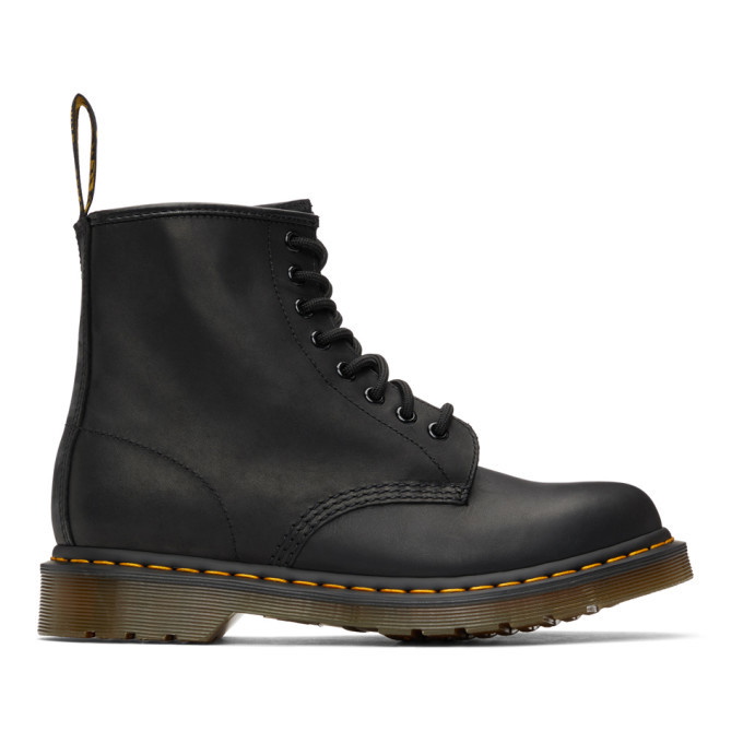 Photo: Dr. Martens Black Greasy 1460 Boots