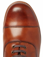 Grenson - Leander Cap-Toe Burnished-Leather Boots - Brown