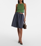 Miu Miu Ribbed-knit striped cotton-blend top