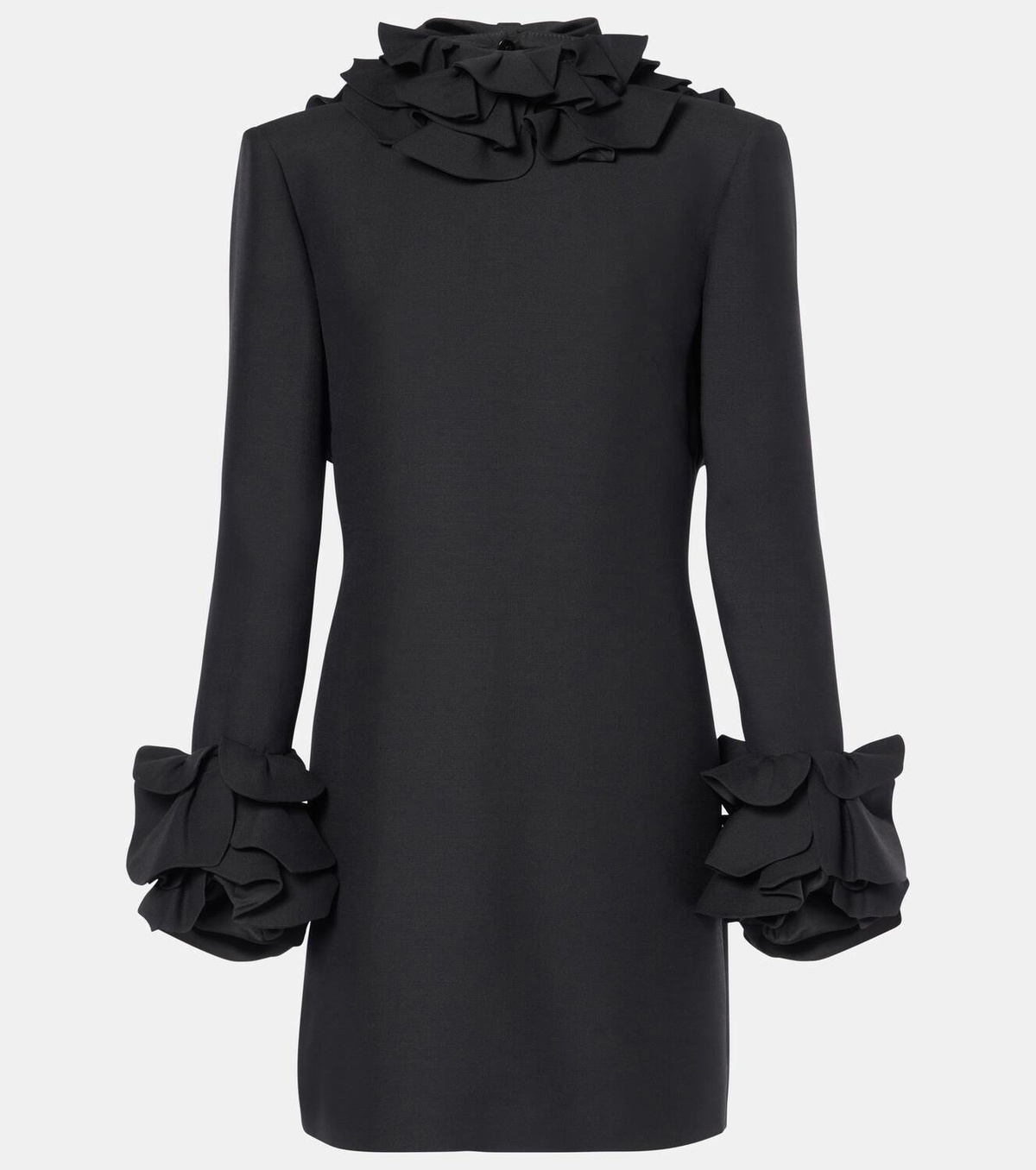 Valentino Crepe Couture ruffled minidress